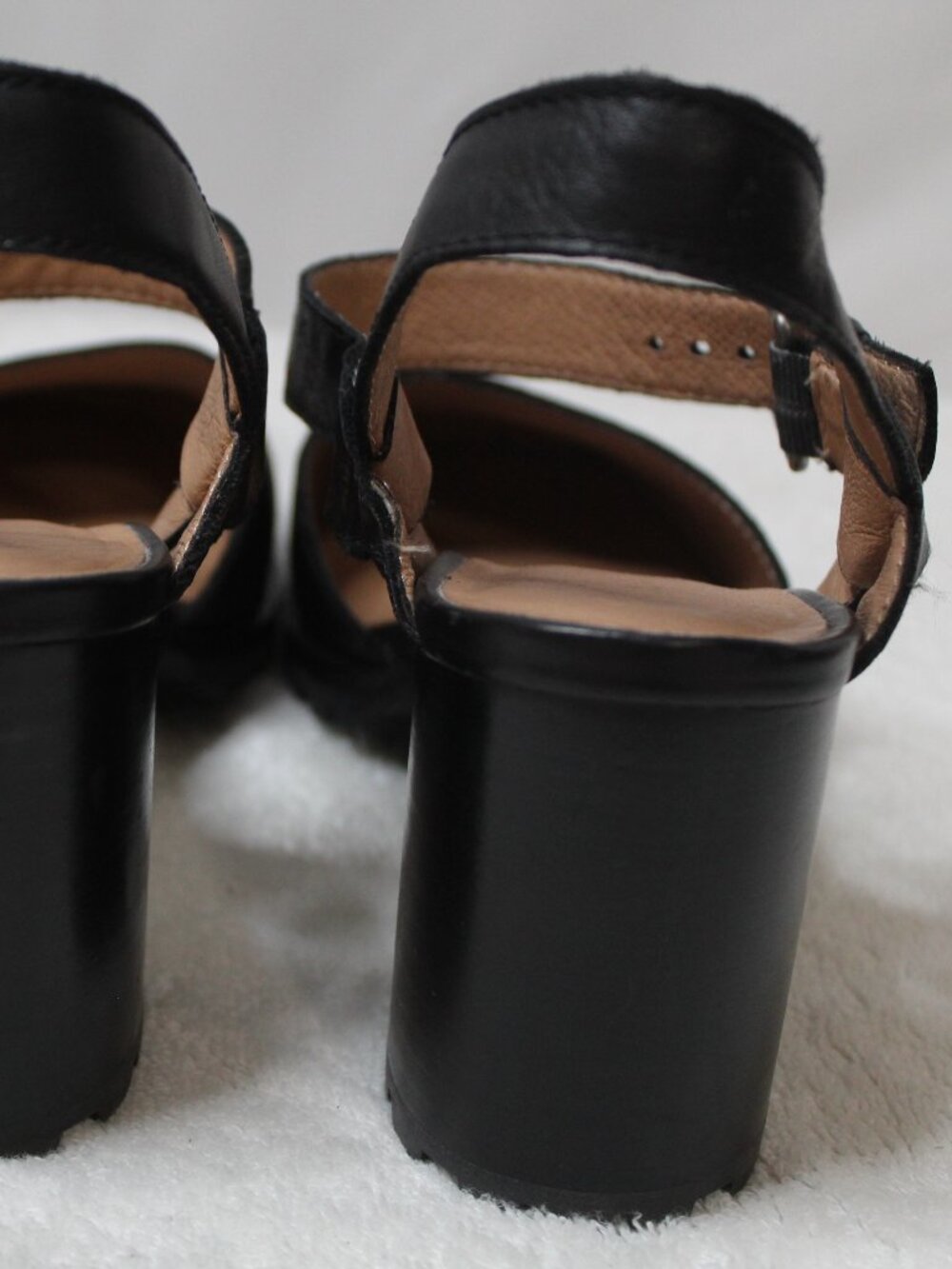 Madewell women's heels size 9.5 black leather Claudie heeled Mary Jane lugsole - Picture 6 of 8